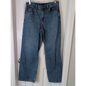 Uniqlo Women's Wide Fit Low Rise Straight-Leg Jeans in Faded Blue Size 23